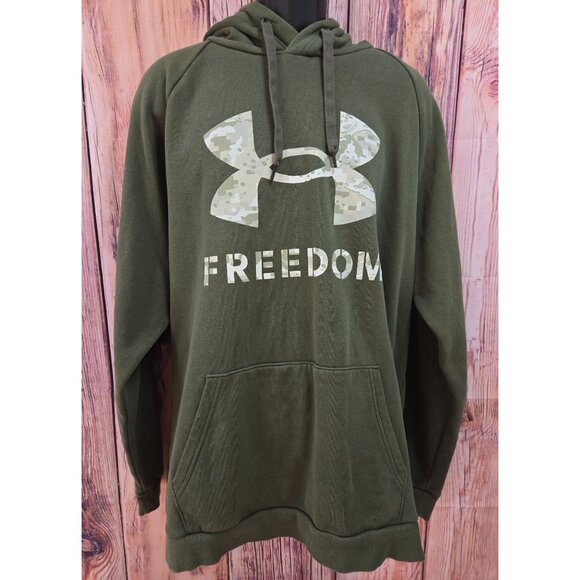 Under Armour Freedom Hoodie 3XL Loose Fit Green Camouflage Logo - Picture 1 of 8